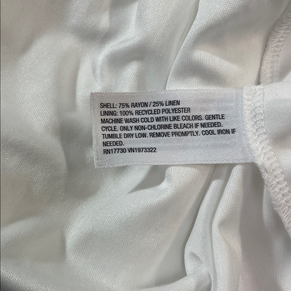 Wild Fable White Drop Waist Low Back Sleeveless Linen Mini Dress Size S | NWT - Picture 7 of 7